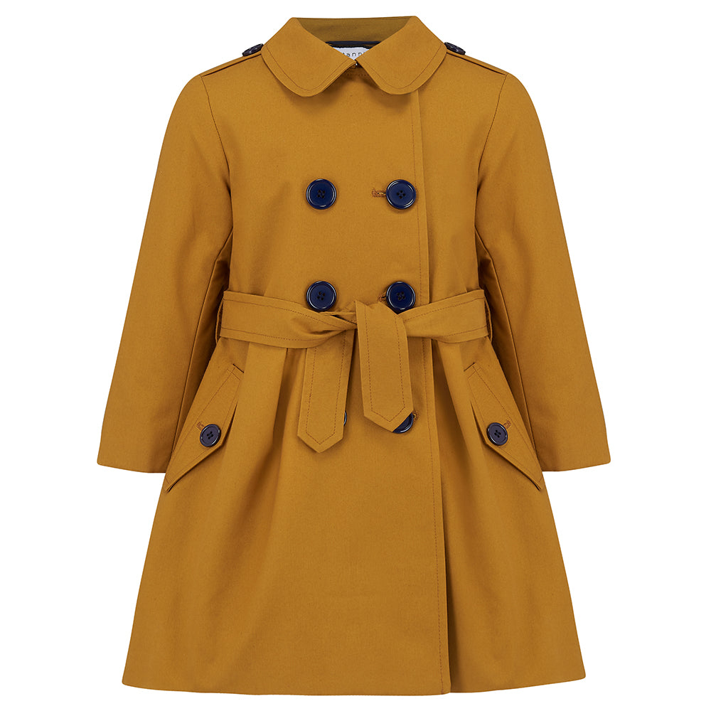 Girls Trench Coat Mustard Yellow Bayswater Classic Mustard