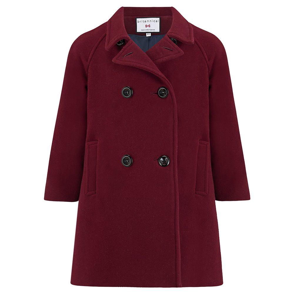 Burgundy girls shop coat