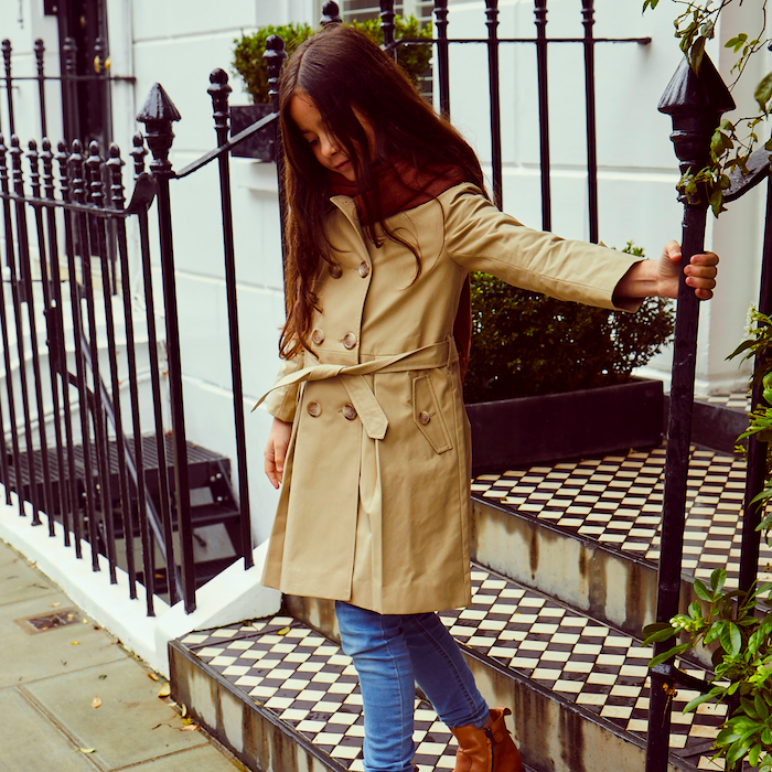 Beige Girls Trench Coat Bayswater Classic Beige Britannical