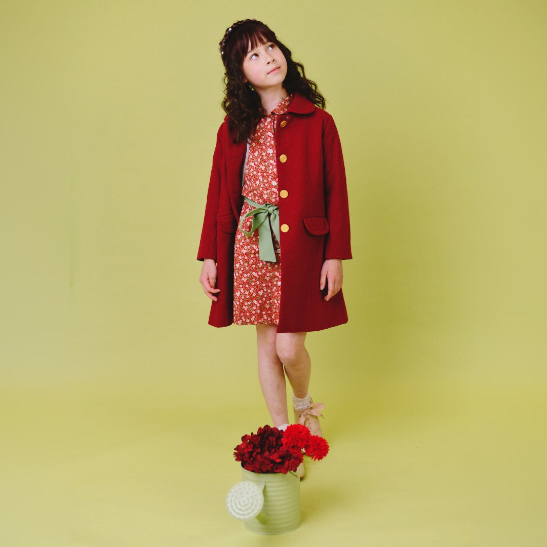 Red Girls Dress Floral Print (Eaton) Ruby Chintz – Britannical