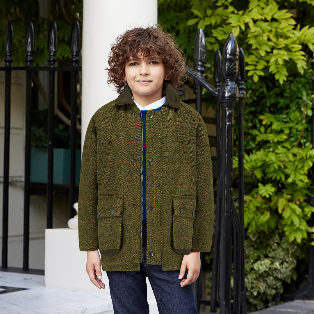 Kids tweed coat sales