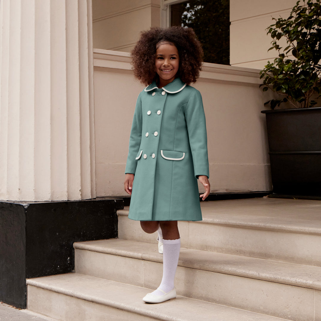 Duck Egg Blue Girls Coat The Belgravia Duck Egg Britannical
