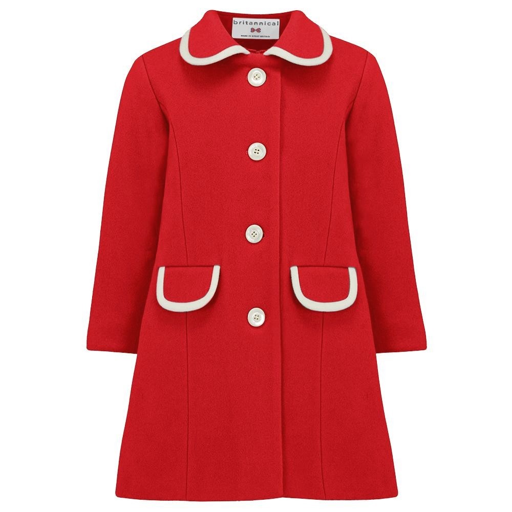 Girls red wool coat hotsell