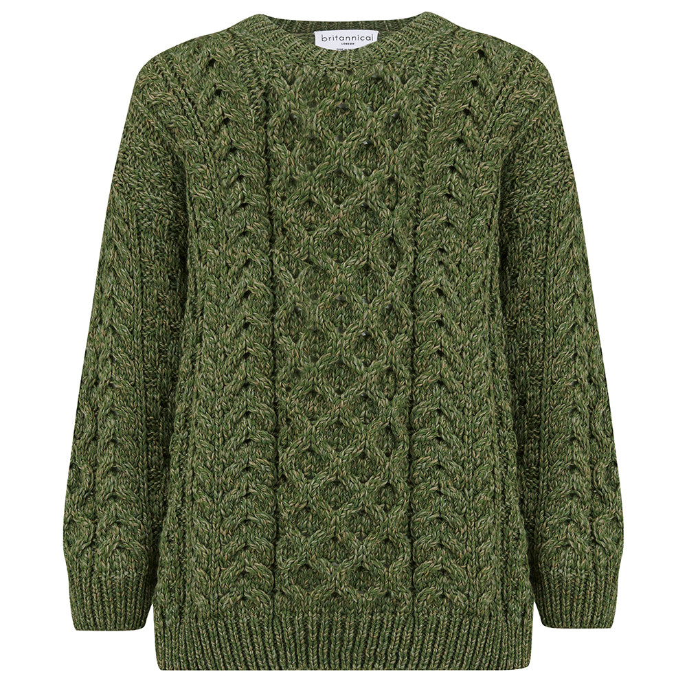 Supersoft Green Children's Merino Sweater (Cadogan) Grass – Britannical