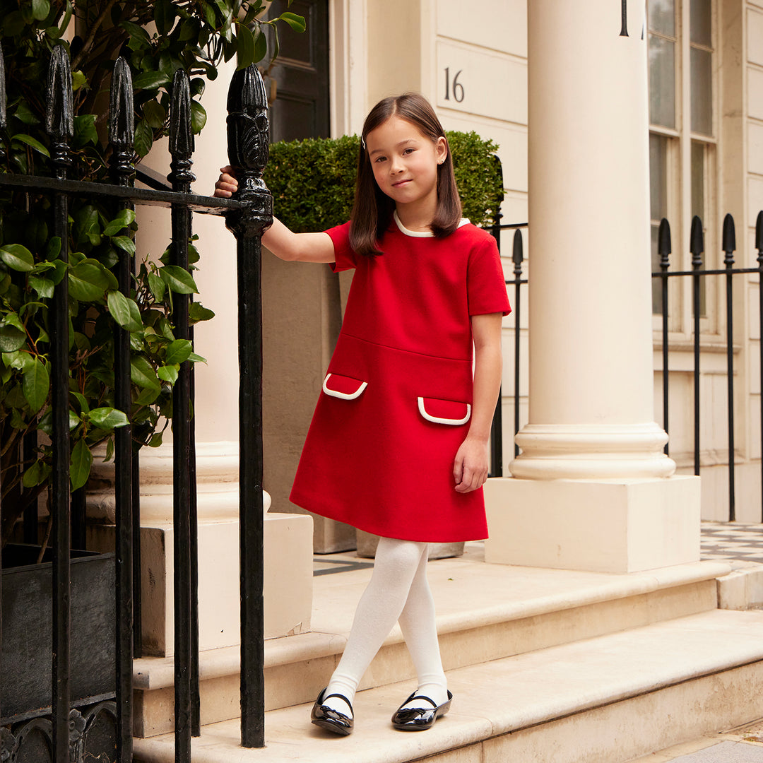 Red Girls Dress (The Kensington) Pillar Box Red – Britannical