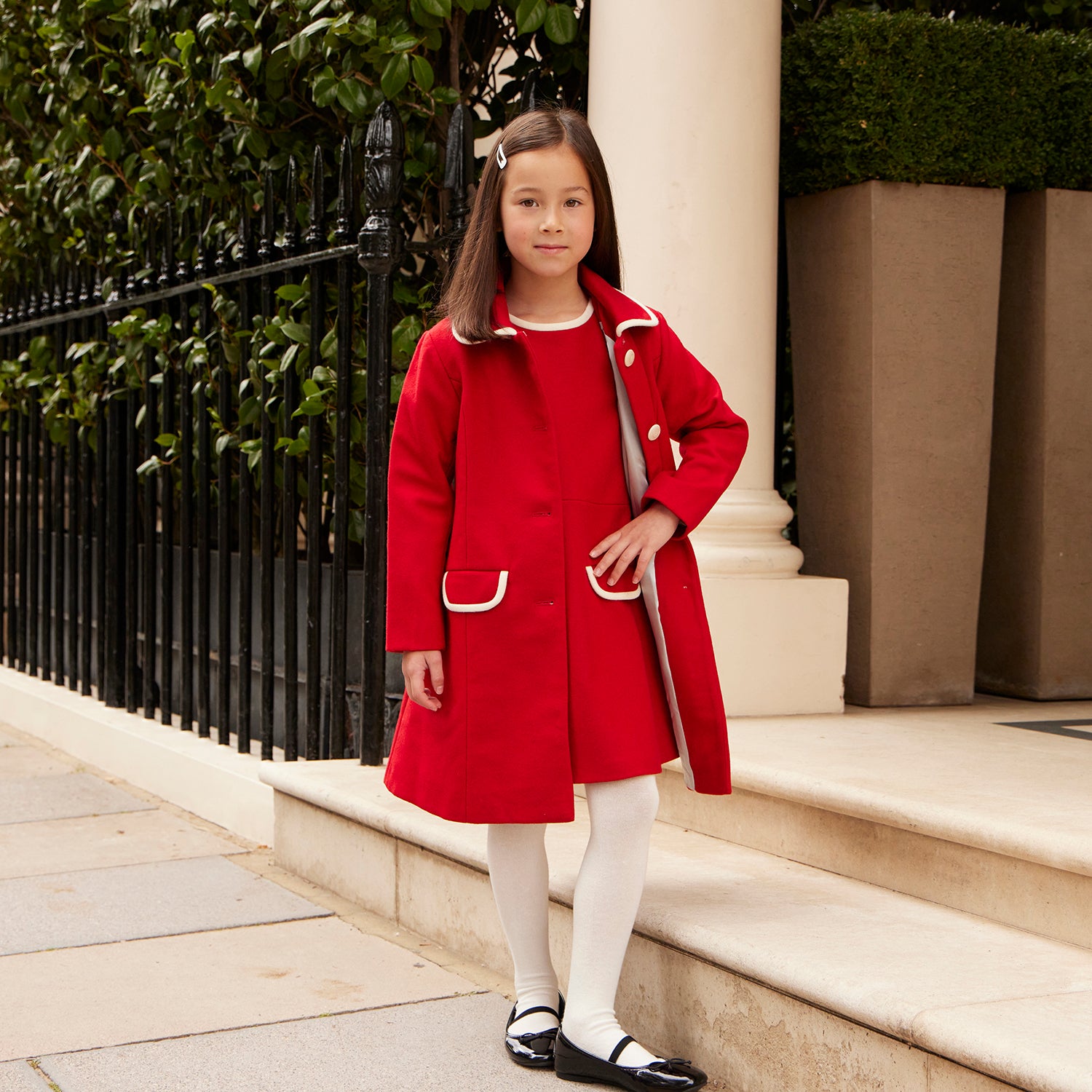 girls dress coat Red Girls Dress (The Kensington) Pillar Box Red – Britannical