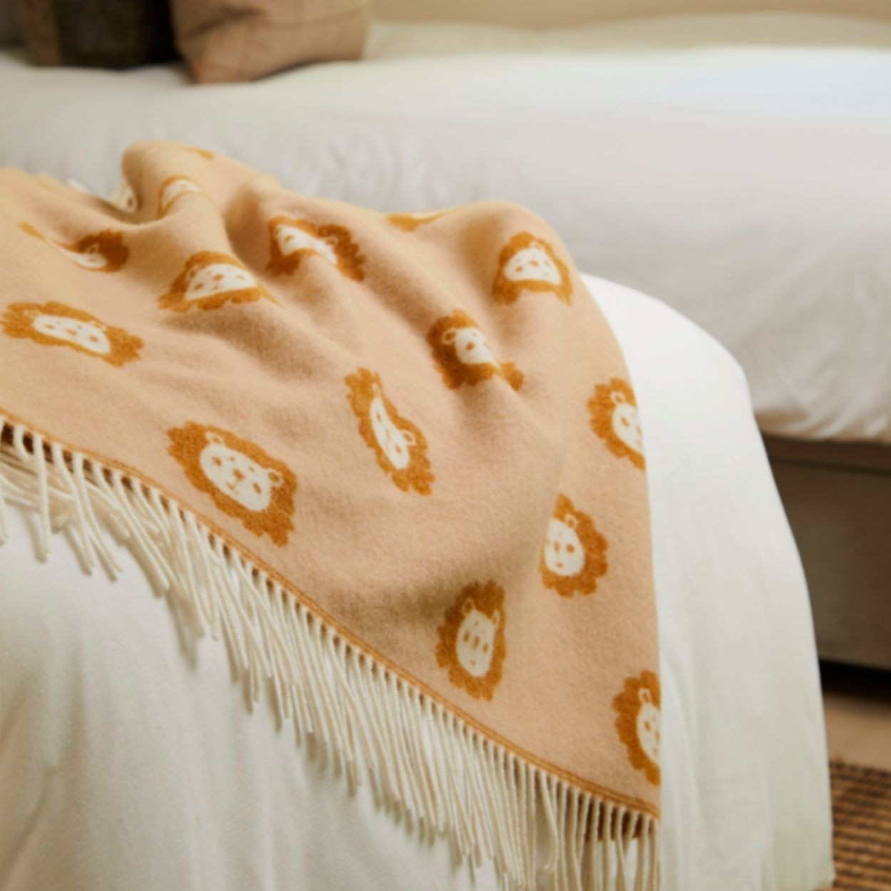 Orange Baby Blanket in Merino Wool Ochre Britannical