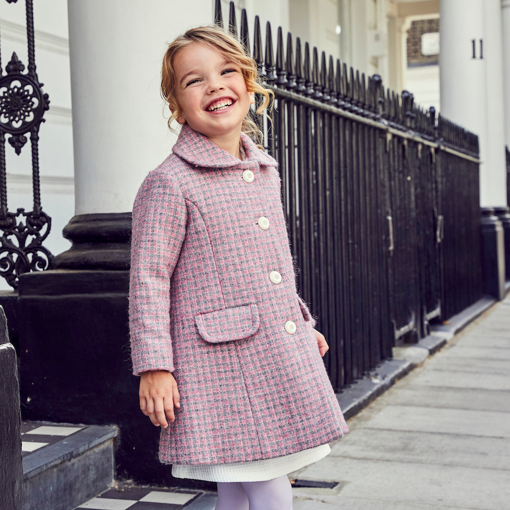 Pink Girls Coat (The Chelsea) English Rose – Britannical