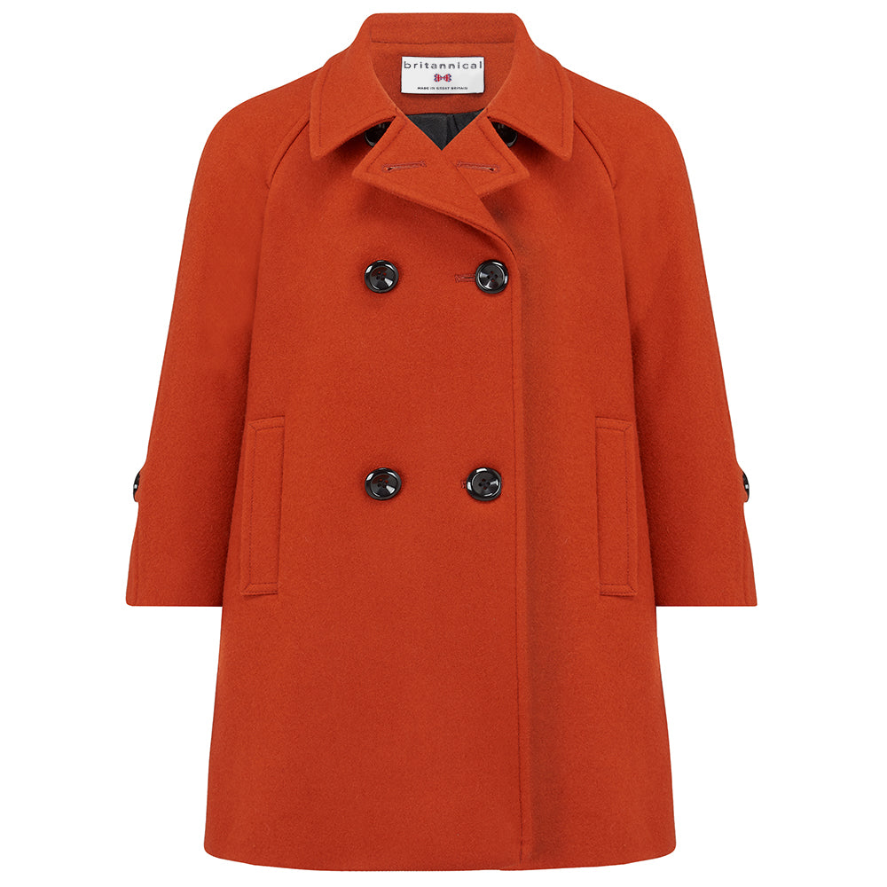 Burnt Orange Girls Coat (The Clerkenwell) Finsbury Orange