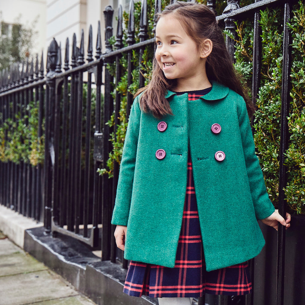 Green Girls Pea Coat (The Fitzrovia) Cut Grass Green – Britannical