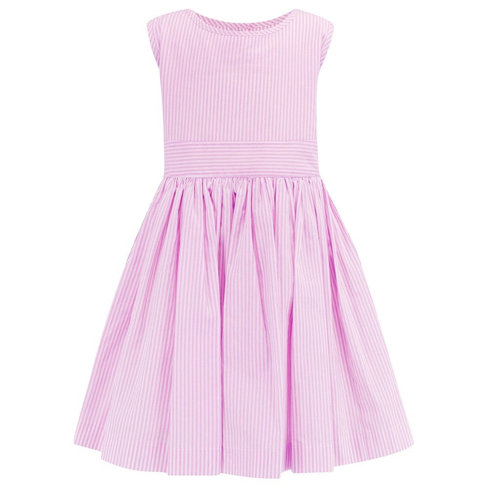 designer girls dresses Pink Girls Dress Striped (Hampstead) Pink stripes – Britannical