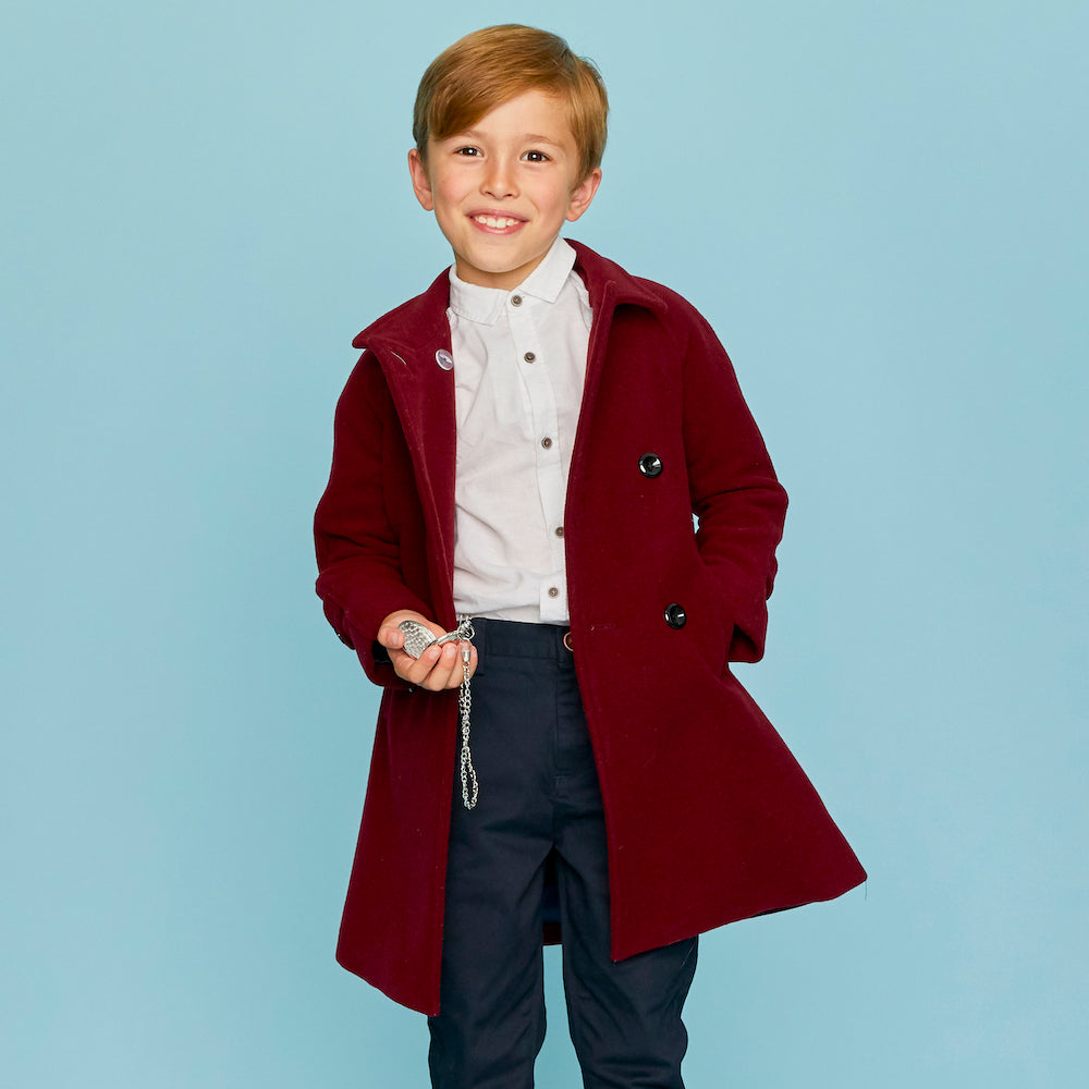 Burgundy Boys Coat The Clerkenwell Regency Burgundy Britannical