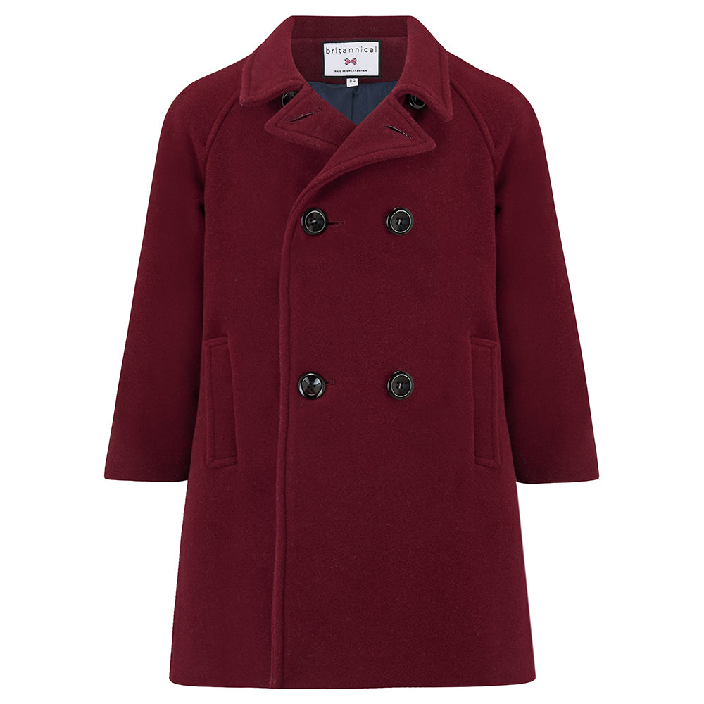 Clerkenwell Boys Bridge Coat Regency Burgundy