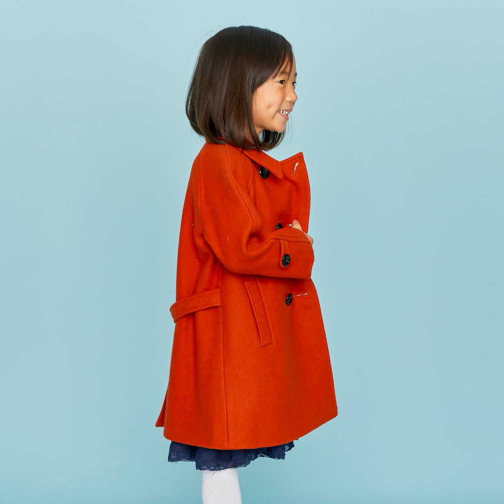 Orange coat girl shop