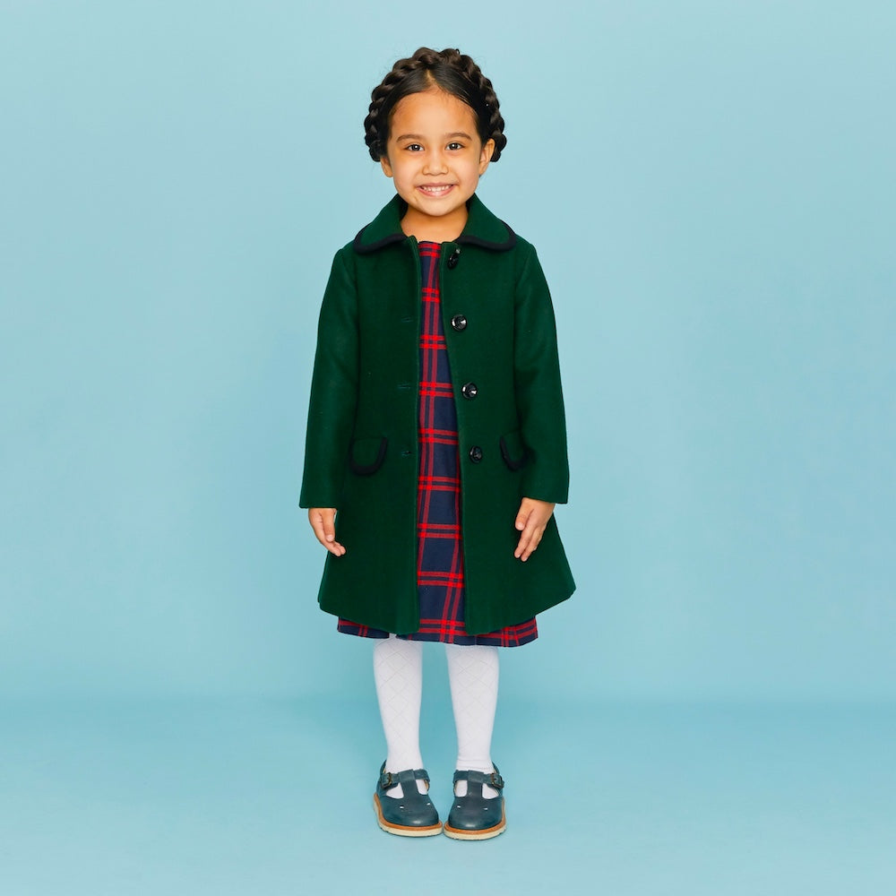 Dark Green Girls Gallery Coat (Hyde Park Green) The Kensington Coat ...