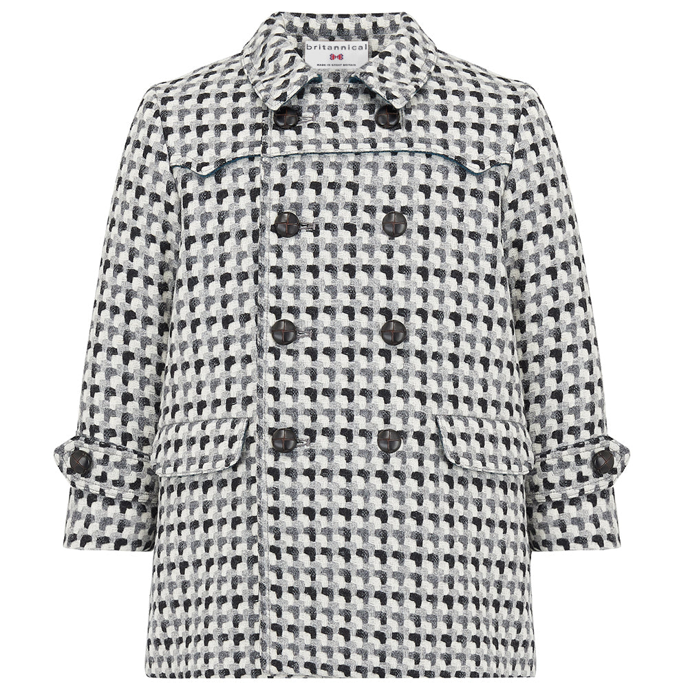 Black and white checkered peacoat 2025