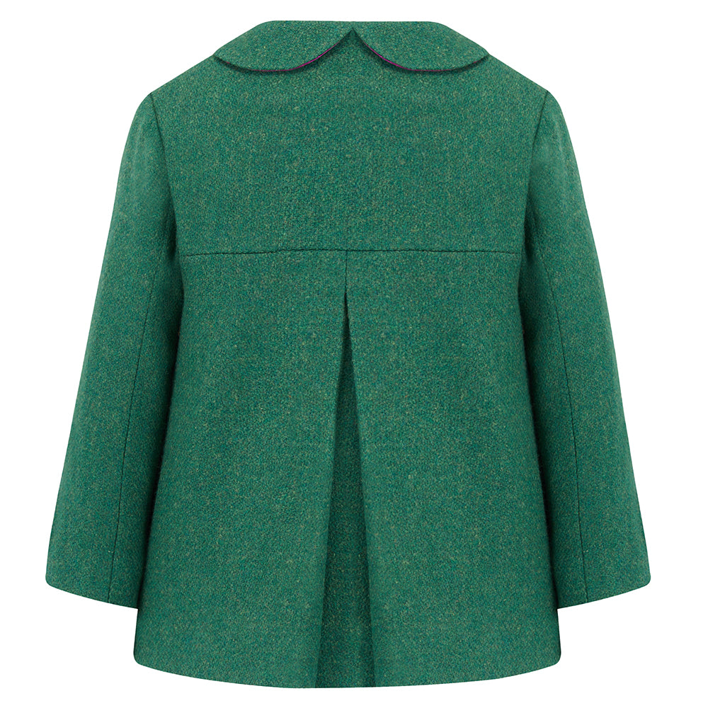Fitzrovia Girls Pea Coat Cut Grass Green