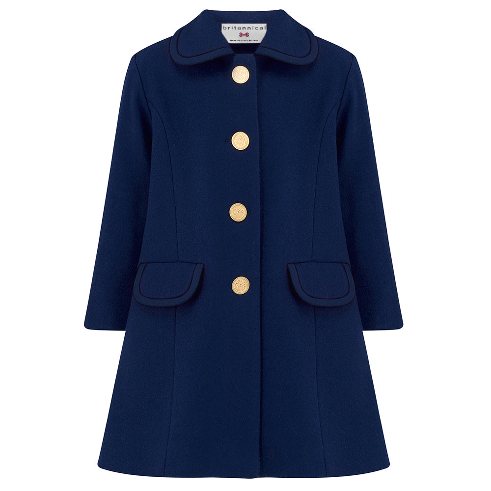 Navy Blue Girls Coat (The Kensington) Starry Night – Britannical