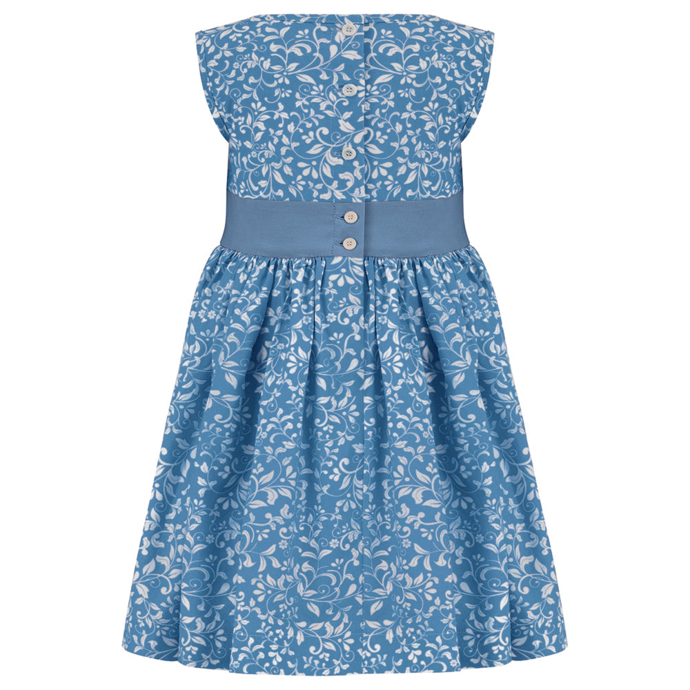 Periwinkle blue Girls Dress Floral Print (Bloomsbury) Britannical Periwinkle blue Girls Dress Floral Print (Bloomsbury) Britannical