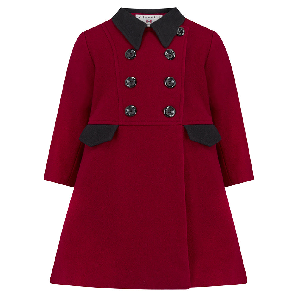 Red Girls Dress Coat (The Piccadilly) Theatrical Red Britannical Red Girls Dress Coat (The Piccadilly) Theatrical Red Britannical