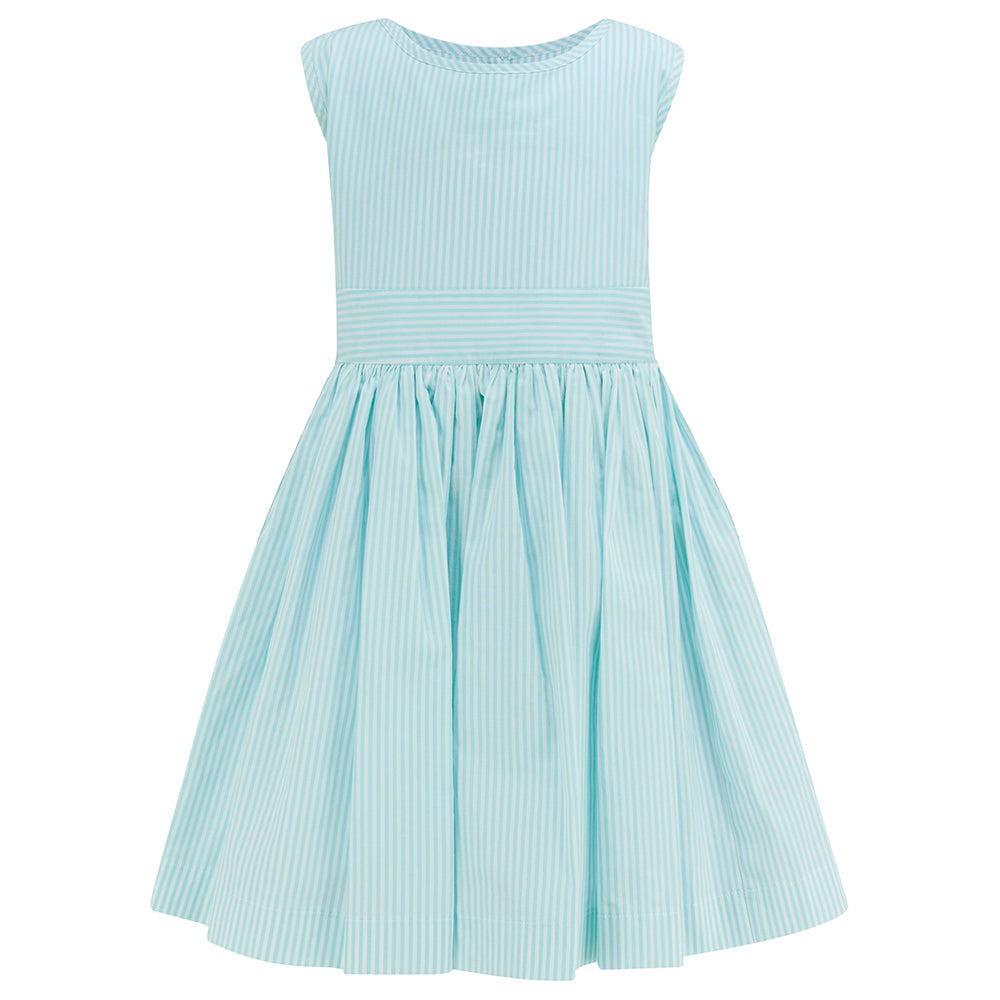 Mint green Girls Dress Striped (Hampstead) Green stripes  Britannical
