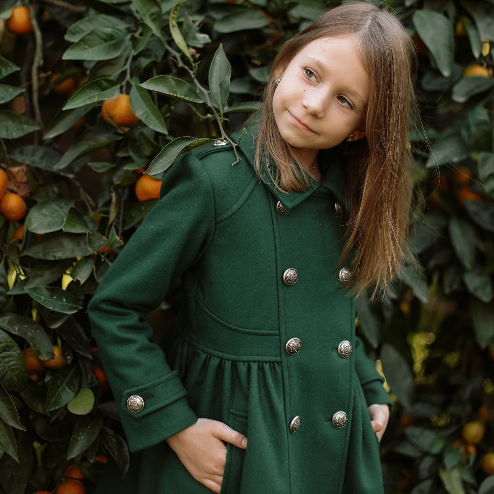 Dark Green Girls Dress Coat (The Westminster) Racing Green – Britannical Dark Green Girls Dress Coat (The Westminster) Racing Green – Britannical