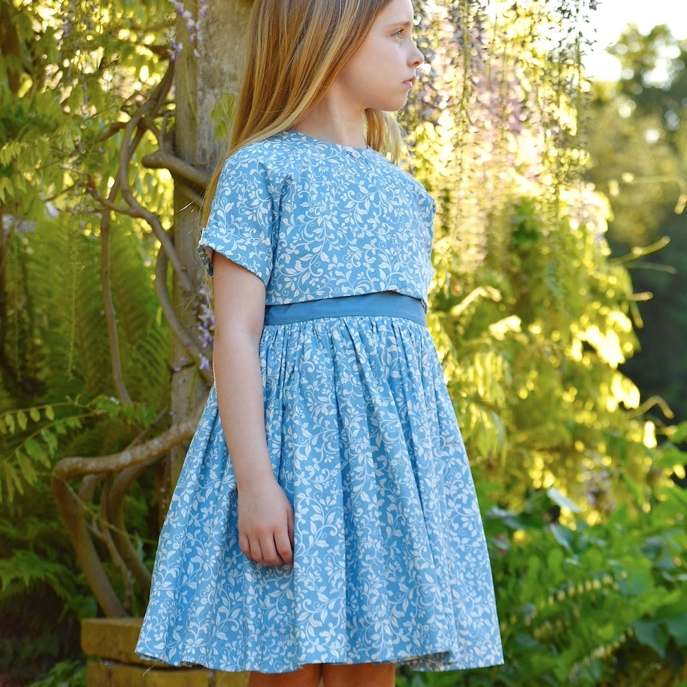 Periwinkle blue Girls Dress and Bolero top (Bloomsbury) – Britannical Periwinkle blue Girls Dress and Bolero top (Bloomsbury) – Britannical